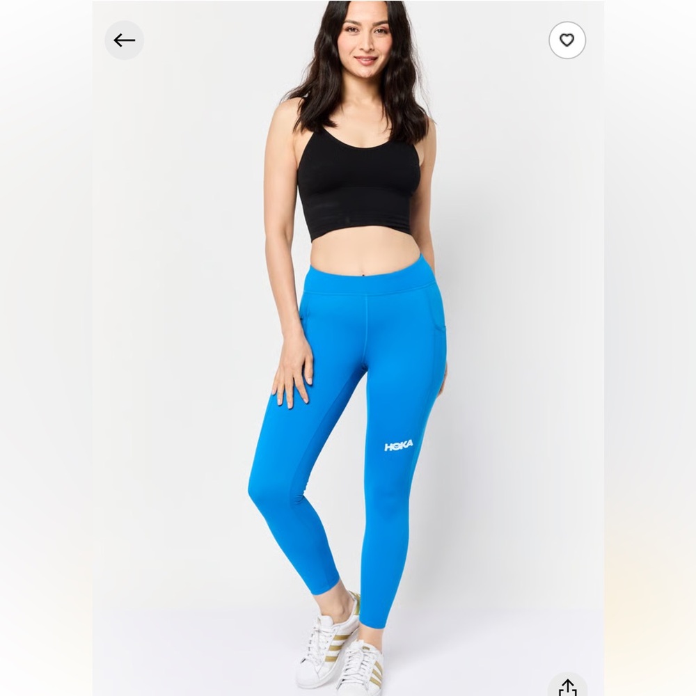 Hoka one Sky Blue Performance leggings with pockets